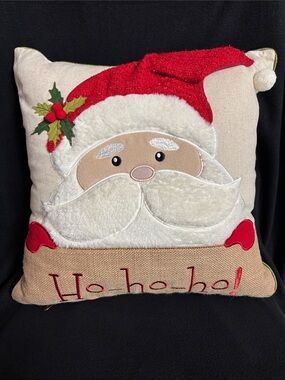Christmas Pillow Pier 1 Featuring Santa Claus Ho Ho Ho!